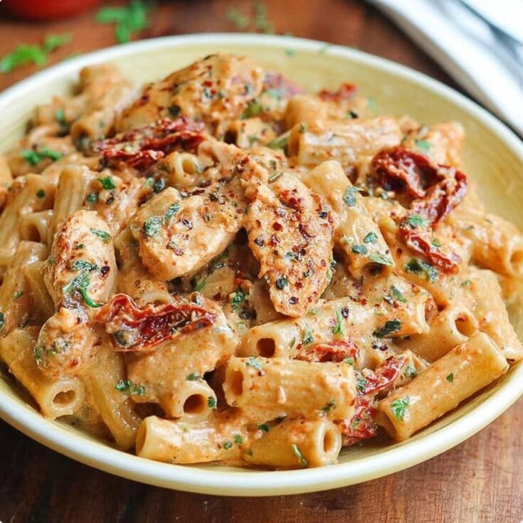 Sun-Dried Tomato Pasta with Chicken and Mozzarella