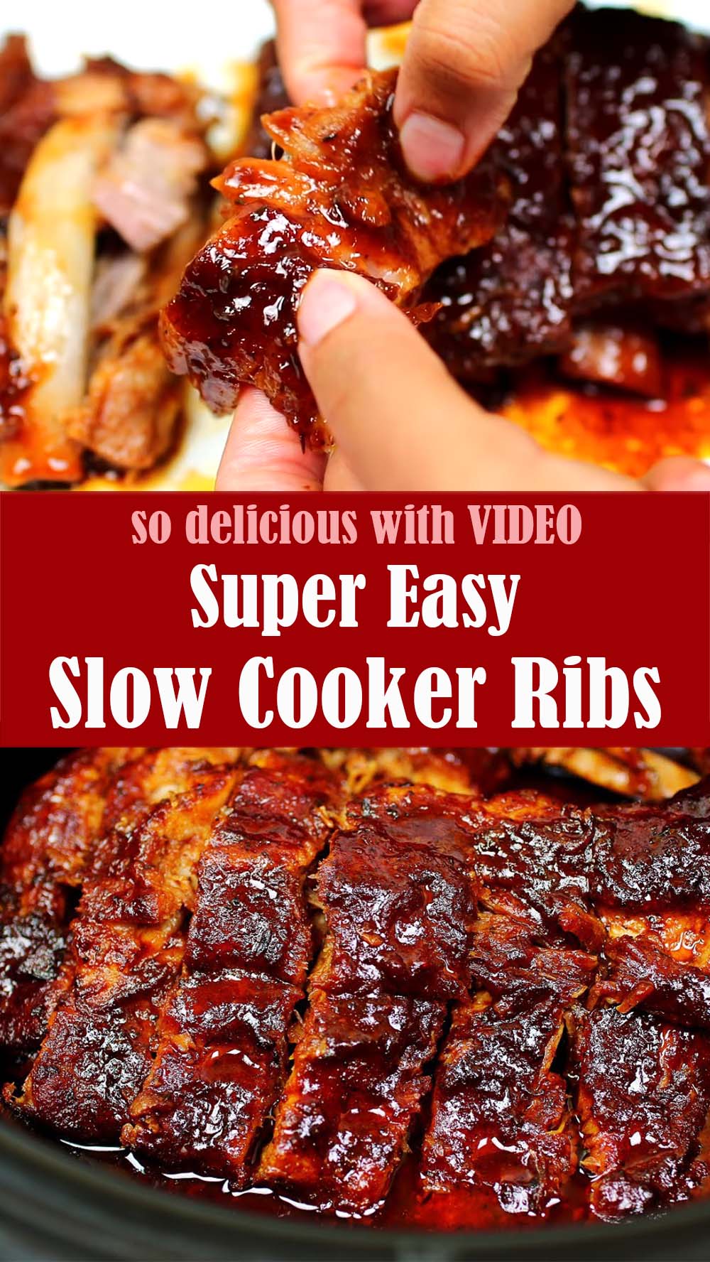 Super Easy Slow Cooker Ribs Recipe with VIDEO