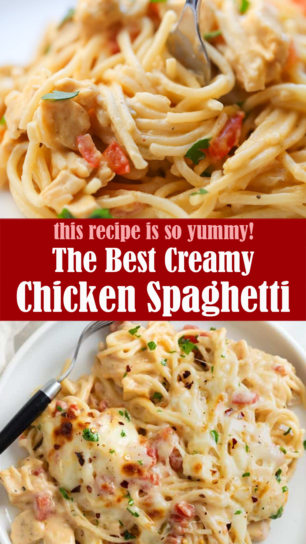 The Best Creamy Chicken Spaghetti