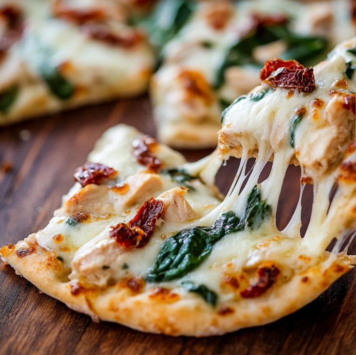 Tuscan Garlic Chicken Pita Pizzas