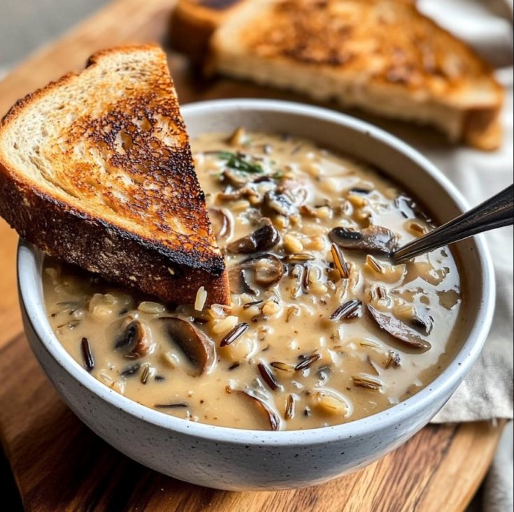 Vegan Mushroom Wild Rice Soup