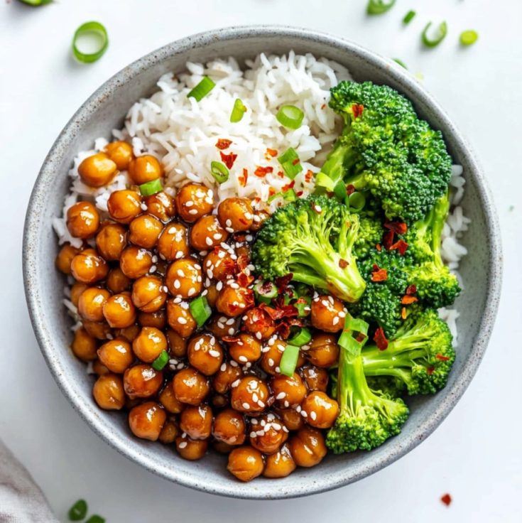 Vegan Sticky Sesame Chickpeas