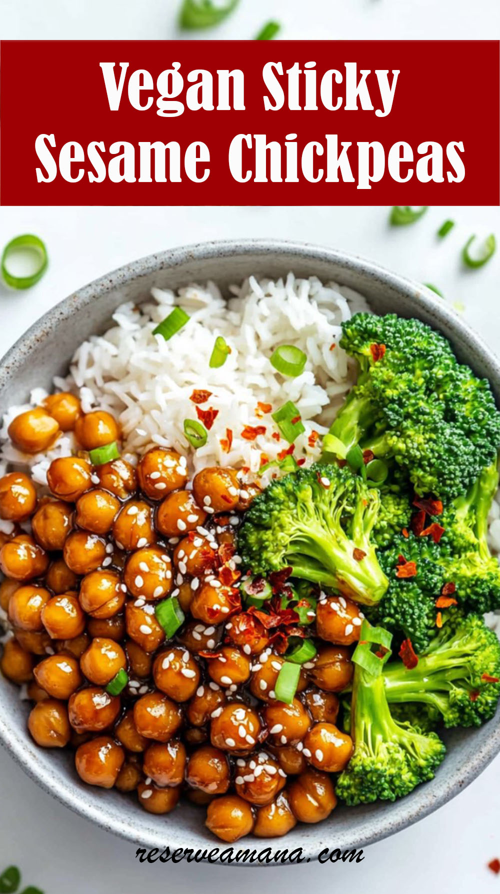 Vegan Sticky Sesame Chickpeas