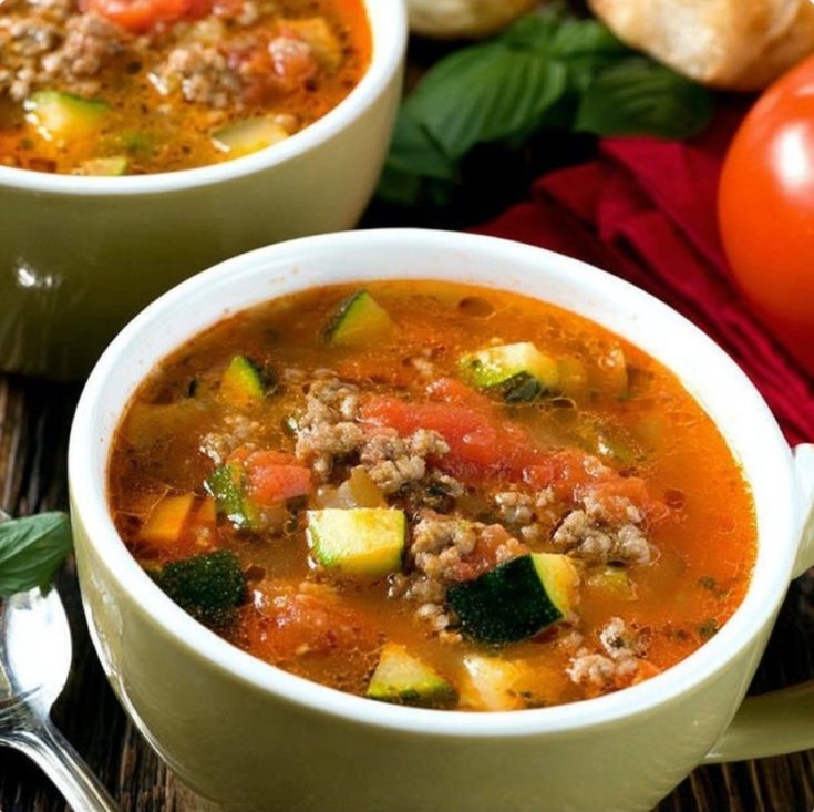 Zucchini Tomato Italian Sausage Soup